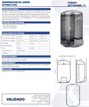 DISPENSADOR DE JABÓN AITANA LUXE HUMO AC71000MX