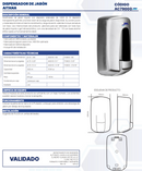 DISPENSADOR DE JABÓN AITANA ACERO INOXIDABLE AC79000