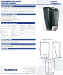 DISPENSADOR DE JABÓN AZUR RELLENABLE HUMO MAXI AC82000