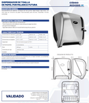 DISPENSADOR DE TOALLA DE PAPEL POR PALANCA FUTURA SILVER AG24300
