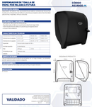 DISPENSADOR DE TOALLA DE PAPEL POR PALANCA FUTURA NEGRO MATE AG24900