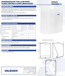 DISPENSADOR DE TOALLA DE PAPEL FLUIDO CÉNTRICO AZUR CON REGULADOR AG42000