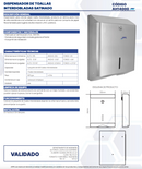 DISPENSADOR DE TOALLAS INTERDOBLADAS SATINADO ACERO INOXIDABLE AH14000