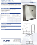 DISPENSADOR DE TOALLA INTERDOBLADA FUTURA NÍQUEL BARNIZ AH35001