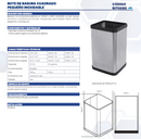 BOTE DE BASURA CUADRADO PEQUEÑO INOXIDABLE BI70090