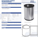 BOTE DE BASURA CILÍNDRICO PEQUEÑO INOXIDABLE BI70190