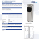 BOTE DE BASURA CILÍNDRICO GRANDE INOXIDABLE BI70290
