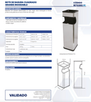 BOTE DE BASURA CUADRADO GRANDE INOXIDABLE BI70390