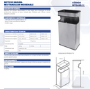 BOTE DE BASURA RECTANGULAR INOXIDABLE BI70490