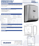 DISPENSADOR DE TOALLA INTERDOBLADA FUTURA SILVER AH35300