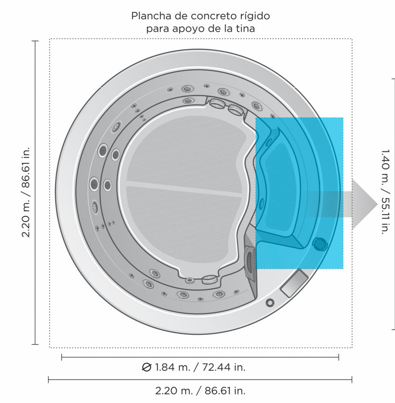 SPA PACIFIC 184cm DIAMETRO 74CM PROFUNDIDAD