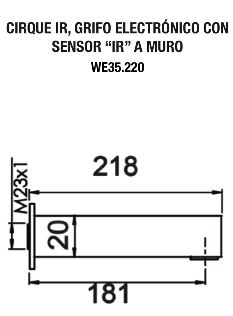 CIRQUE IR,GRIFO ELECTRONICO CON SENSOR IR A MURO WE35.220