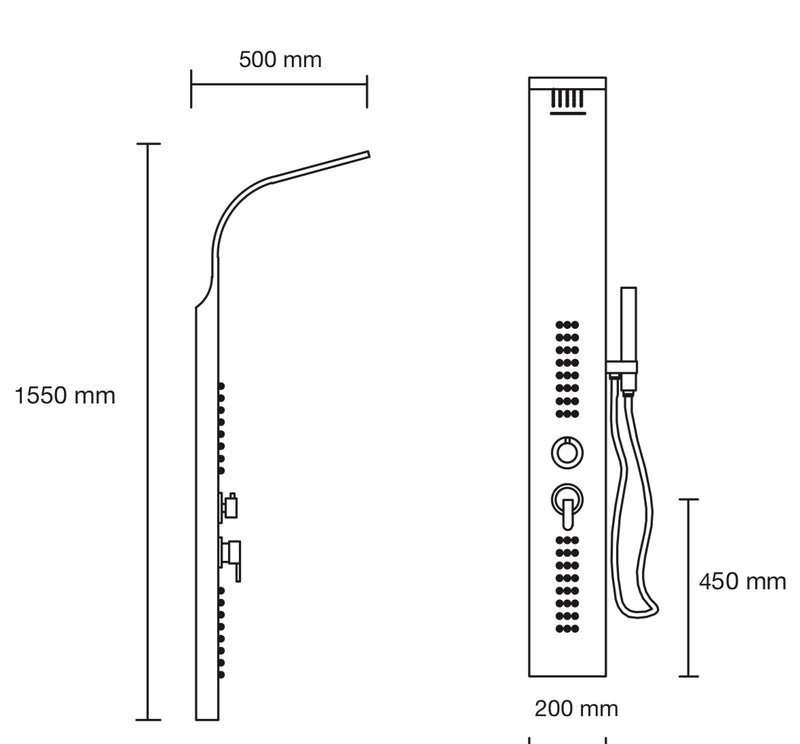 HIDRO DUCHA PANEL DE VAPOR BS-7021