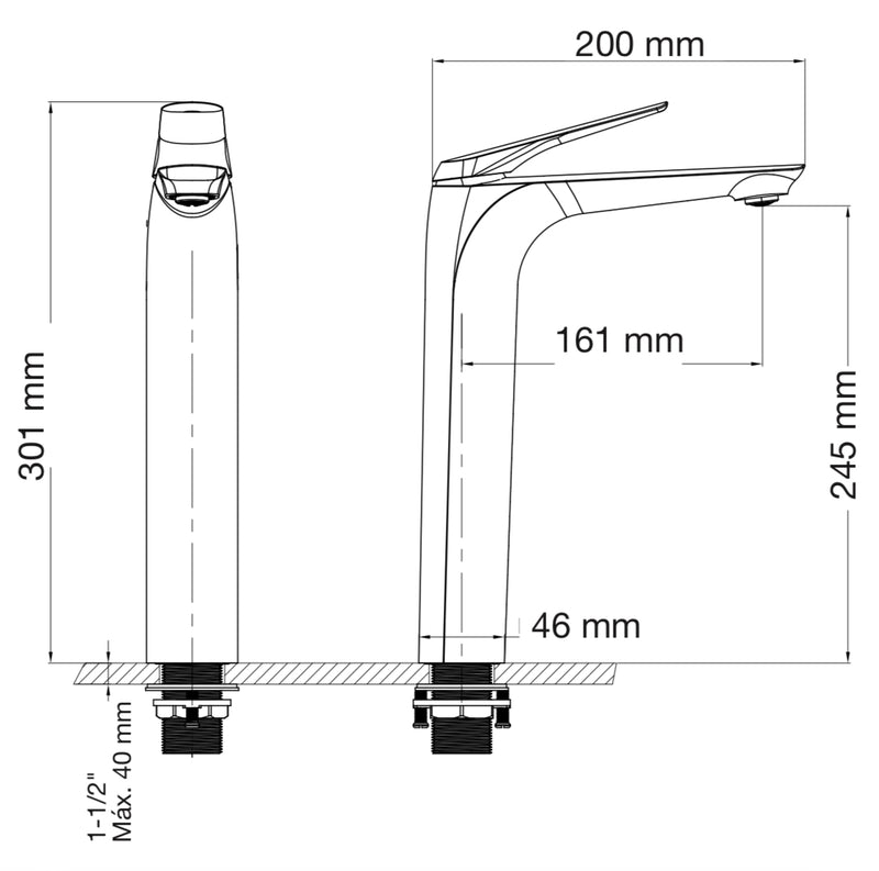 MONOMANDO LAVABO ALTO BONATI 78.0102G