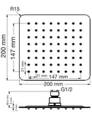 REGADERA CUADRADA ODESSA NEGRA 8640N