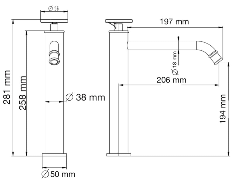 MONOMANDO LAVABO ALTO CLAUDE 77.0101N