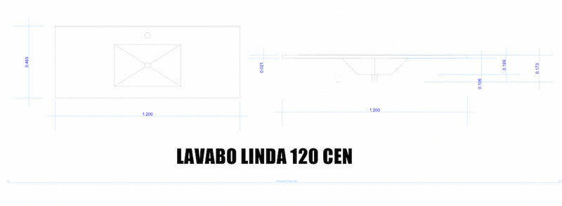 LAVABO DE CERAMICA LINDA 120 LAVABO CENTRAL