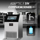 MÁQUINA PARA HACER HIELO-CAPACIDAD PARA 45KG EN 24HRS-CANASTA DE HIELO PARA 15KG-LLENADO GRIFO O GARRAFÓN-COMPRESOR NUUR MODELO:HIEL45K