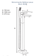 LLAVE A PISO BAÑERA LEXUS 8536