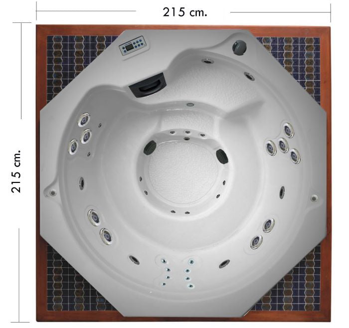 SPA OCTAGON CON GABINETE EN MADERA TECA O ESTRUCTURA METALLICA  (2.15X2.15X0.89/0.77)