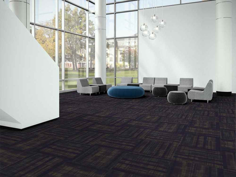 ALFOMBRA MODULAR DISTRICT  ALTO TRAFICO RIZO MULTICOLOR 16 OZ. 100% NYLON 61*61 (UNIDAD MÍNIMO DE VENTA CAJA DE 18PZAS = 6.69M2 ) *COSTO POR M2*