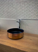 LAVABO CERAMICO DE SOBREPONER MOD.NOGAL ORO ROSADO NATIA