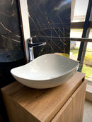 LAVABO CERAMICO DE SOBREPONER MOD. ALMENDRO BLANCO NATIA