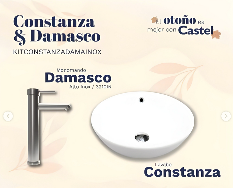 KIT LAVABO CONSTANZA & MONOMANDO DAMASCO