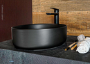 LAVABO CERAMICO DE  ALTA RESISTENCIA NEGRO MATELC-003N
