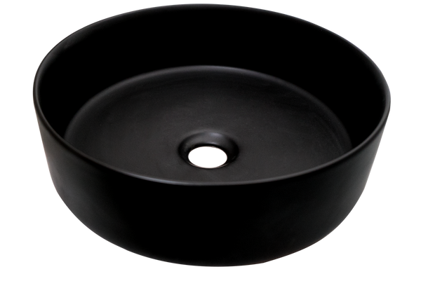 LAVABO REDONDO CERAMICO NEGRO LC-003