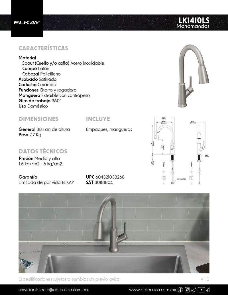 MONOMANDO PARA COCINA LK1410LS