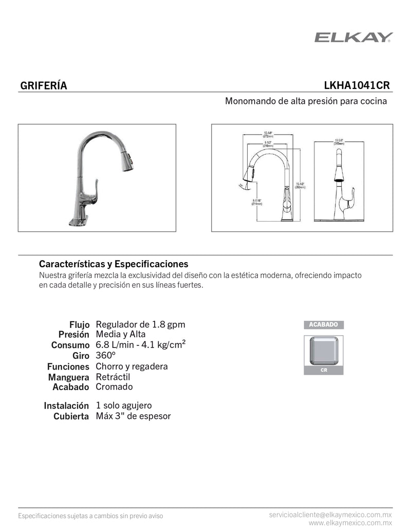 MONOMANDO PARA COCINA LKHA1041CR