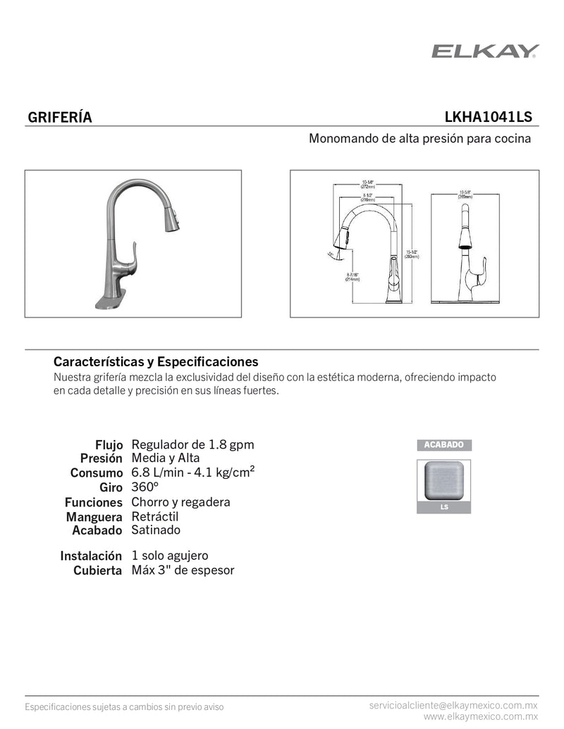 MONOMANDO PARA COCINA LKHA1041LS