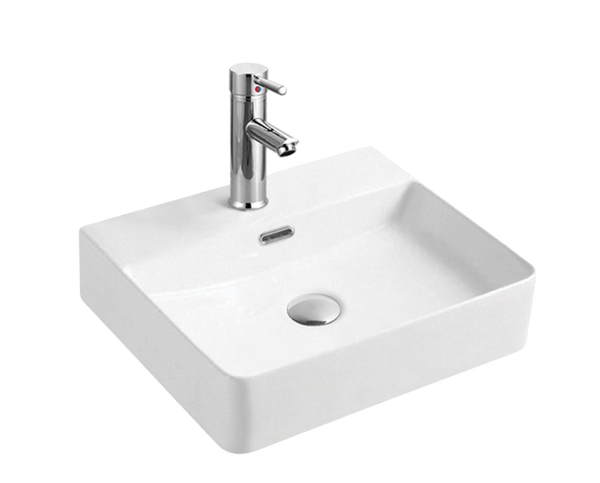 LAVABO CERAMICO DE SOBREPONER ALAMO BLANCO BRILLANTE NATIA