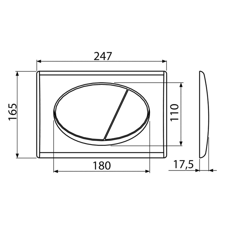 PULSADOR CROMO 247 X 165 X 16.5MM M271