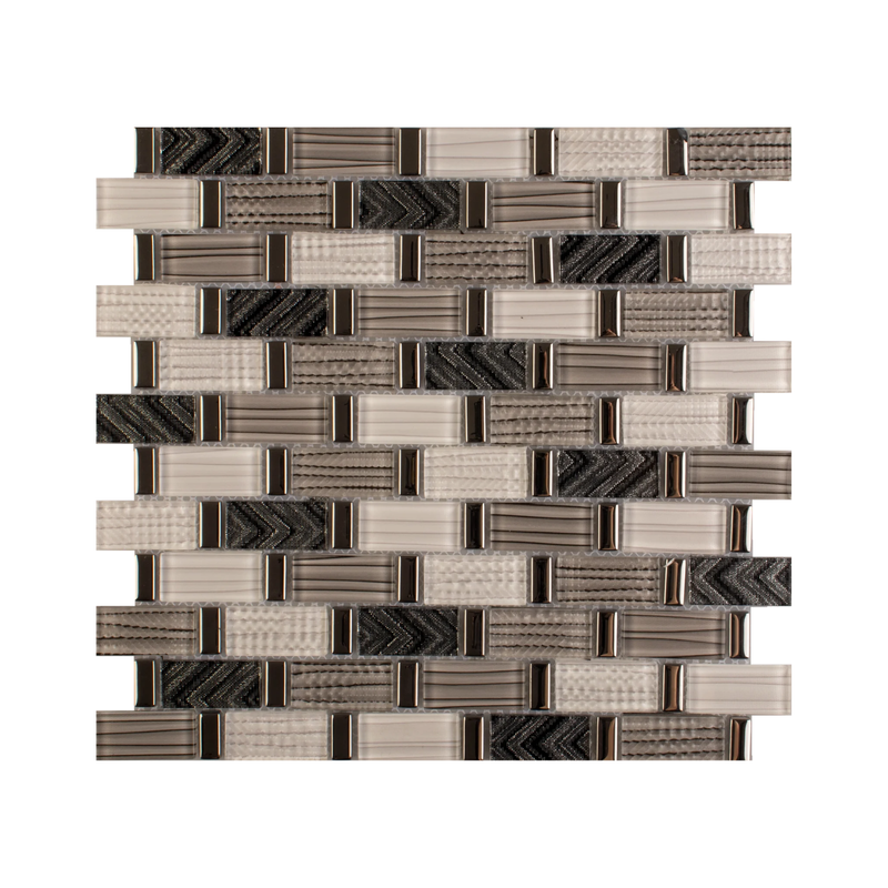 MALLA DE VIDRIO CON PLATING BERGAMO 30X30CM (CAJA 1.8M2)20PZ