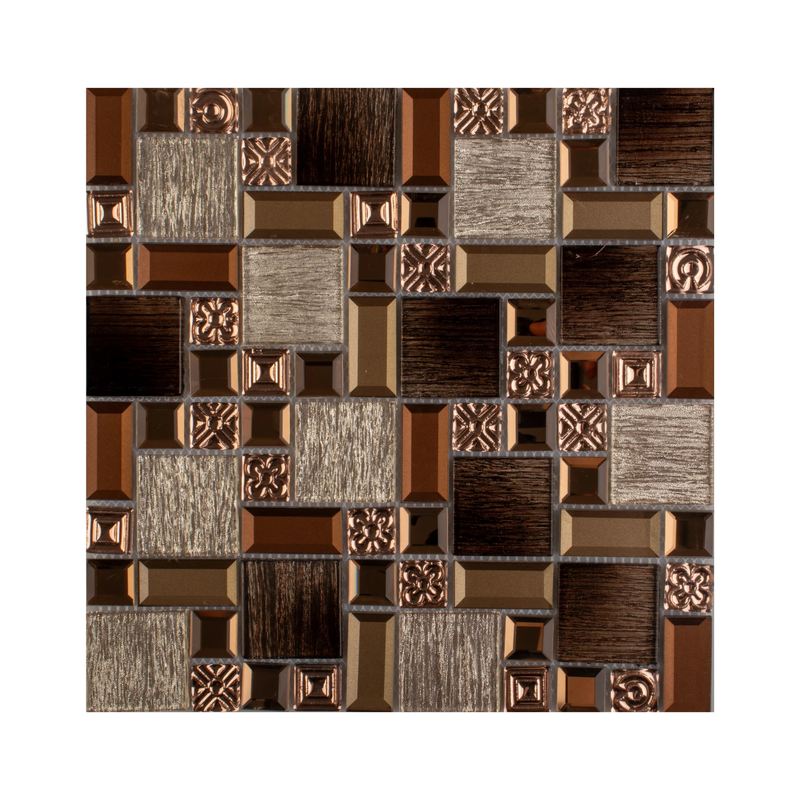 MALLA DE VIDRIO CON PLATING CAPADOCIA 30X30CM (CAJA 1.8M2)20PZ