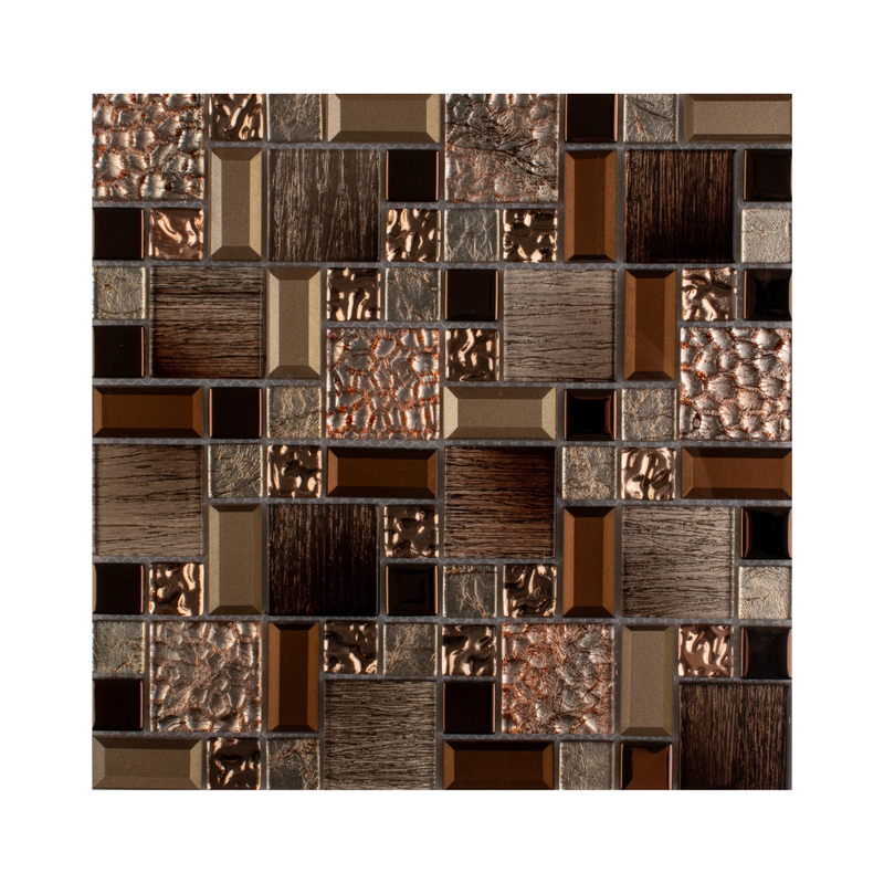 MALLA DE VIDRIO CON PLATING MARRAKECH 30X30CM (CAJA 1.8M2)20PZ