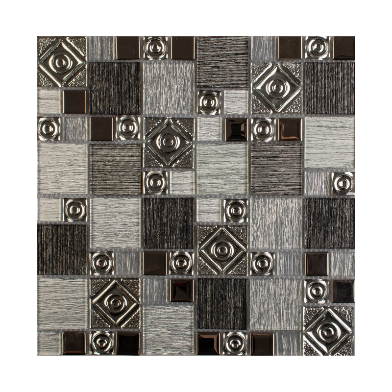 MALLA DE VIDRIO CON PLATING RONDA 30X30CM (CAJA 1.8M2)20PZ