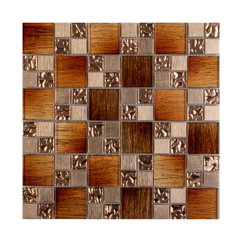 MALLA DE VIDRIO CON PLATING BELGICA 30X30CM (CAJA 1.35M2)15PZ