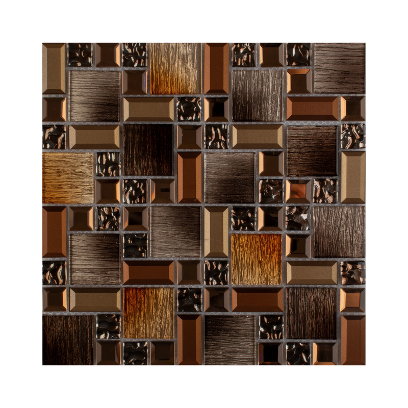 MALLA DE VIDRIO CON PLATING ANKARA 30X30CM (CAJA 1.8M2)20PZ