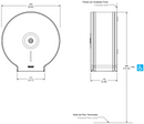 DISPENSADOR DE PAPEL HIGIENICO DE ROLLO, 252MM DE DIAMETRO POR 116MM  MB-2527-AI
