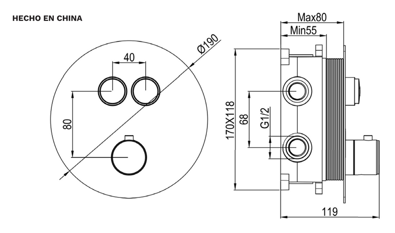 DESVIADOR A MURO ODESSA 75053N