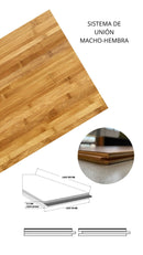 PISO DE MADERA SOLIDO DE BAMBOO CARBONIZADO HORIZONTAL (960*96*15 MM CAJA DE 2.21 M2)