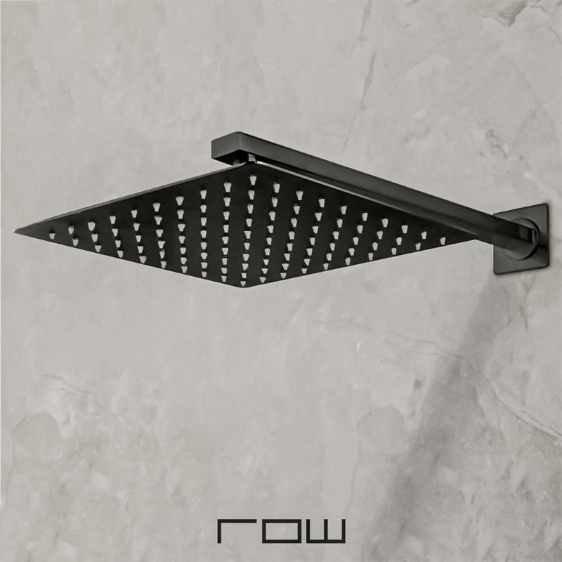 REGADERA CUADRADA CON BRAZO TB41.902NEGRO MATE