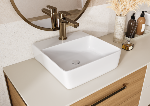 LAVABO CERAMICO DE SOBREPONER ALAMO BLANCO BRILLANTE NATIA