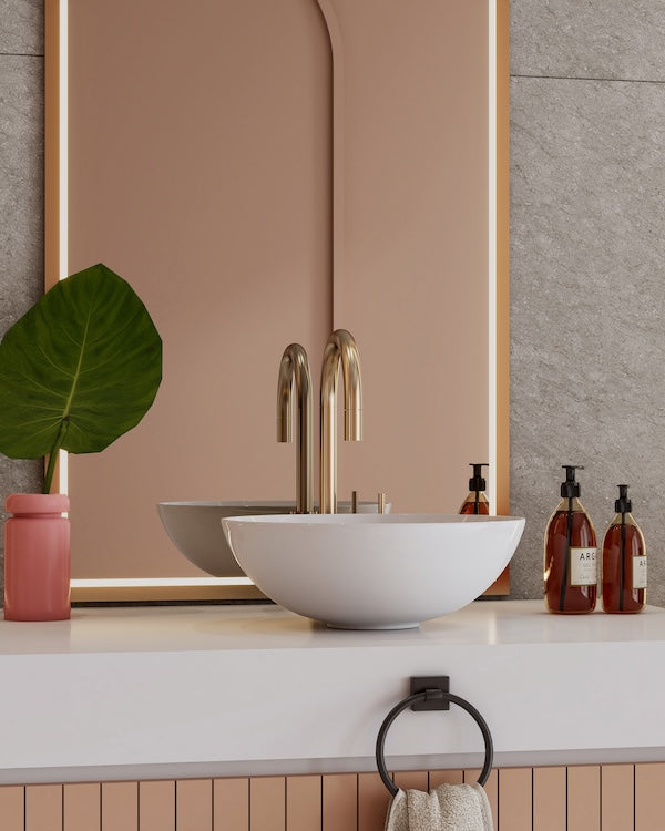 LAVABO CERAMICO REDONDO DE SOBREPONER NATIA MOD.CEREZO BLANCO