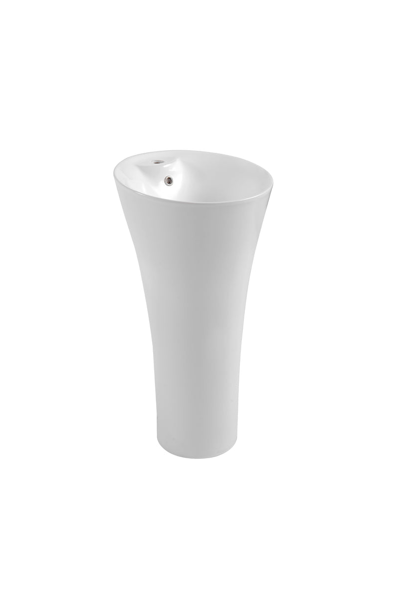 LAVABO PEDESTAL A PISO CON REBOSADERO MOD. SAUCE BLANCO NATIA