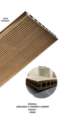 MADERA PARA EXTERIOR DECK DE PVC CAPUCCINO (CAJA DE 1.32 M2)