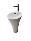 LAVABO PEDESTAL A PISO CON REBOSADERO MOD. SAUCE BLANCO NATIA